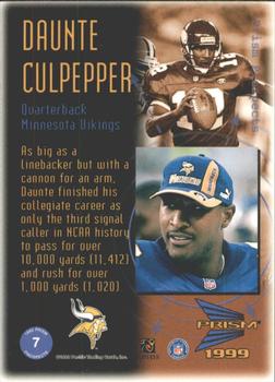 1999 Pacific Prism - Prospects #7 Daunte Culpepper Back