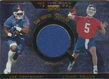 1999 Playoff Absolute SSD - Team Jersey Quad #TQ4 Joe Montgomery / Kerry Collins / Ike Hilliard / Gary Brown Front
