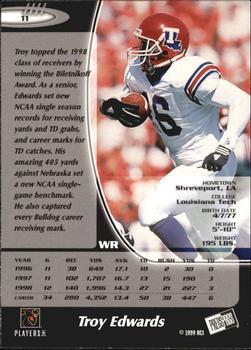 1999 Press Pass - Torquers Blue #11 Troy Edwards Back