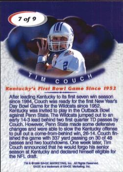 1999 SAGE - Tim Couch #7 Tim Couch Back