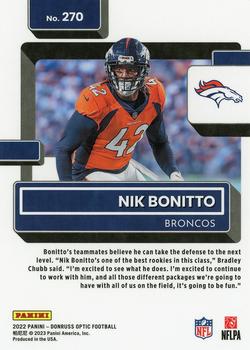 2022 Donruss Optic #270 Nik Bonitto Back