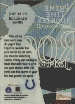 1999 SkyBox Premium - Prime Time Rookies #3 PR Edgerrin James Back