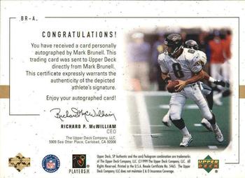 1999 SP Authentic - Player's Ink Purple #BR-A Mark Brunell Back
