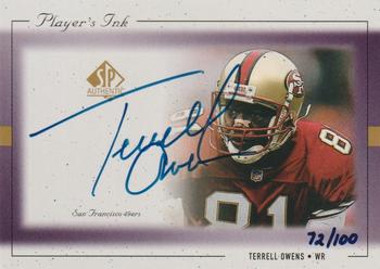 1999 SP Authentic - Player's Ink Purple #TO-A Terrell Owens Front