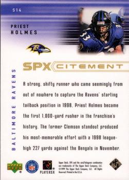 1999 SPx - SPxcitement #S14 Priest Holmes Back