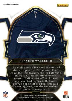 2022 Panini Select #2 Kenneth Walker III Back