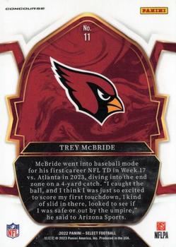 2022 Panini Select #11 Trey McBride Back