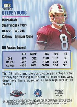 1999 Topps Chrome - Season's Best Refractors #SB8 Steve Young Back