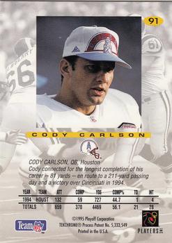 1995 Playoff Absolute #91 Cody Carlson Back