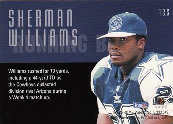 1995 Playoff Contenders #125 Sherman Williams Back