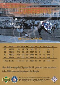 1999 Upper Deck Encore - Electric Currents #EC9 Steve McNair Back