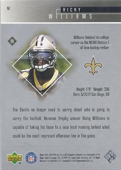 1999 Upper Deck HoloGrFX - NFL 24/7 #N7 Ricky Williams Back