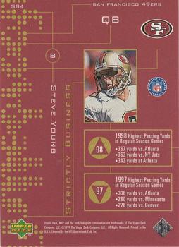 1999 Upper Deck MVP - Strictly Business #SB4 Steve Young Back