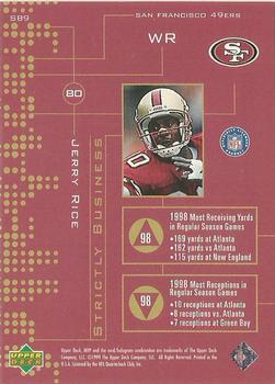 1999 Upper Deck MVP - Strictly Business #SB9 Jerry Rice Back