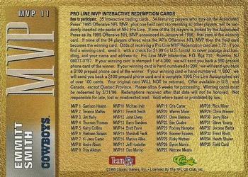 1995 Pro Line - MVP Redemptions (PR4000) #MVP 11 Emmitt Smith Back