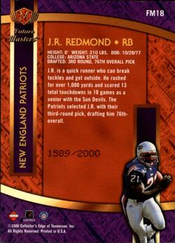 2000 Collector's Edge Masters - Future Masters Gold #FM18 J.R. Redmond Back