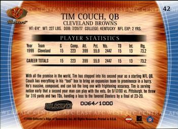 2000 Collector's Edge Masters - HoloSilver #42 Tim Couch Back