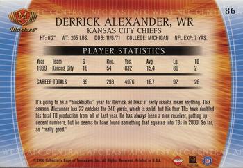 2000 Collector's Edge Masters - Retail #86 Derrick Alexander Back