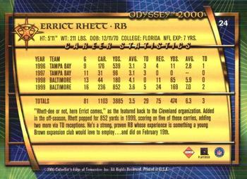 2000 Collector's Edge Odyssey - Retail #24 Errict Rhett Back