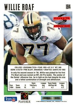 1995 Score #184 Willie Roaf Back