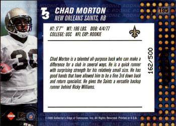 2000 Collector's Edge T3 - HoloPlatinum #195 Chad Morton Back