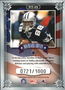 2000 Donruss Preferred - National Treasures #NT-33 Michael Irvin Back