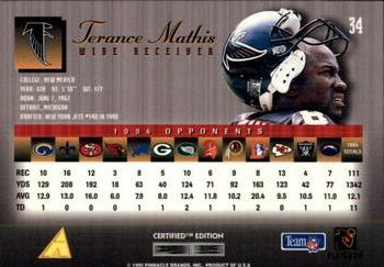 1995 Select Certified #34 Terance Mathis Back