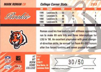 2000 Leaf Limited - Limited Edition #283 Mark Roman Back