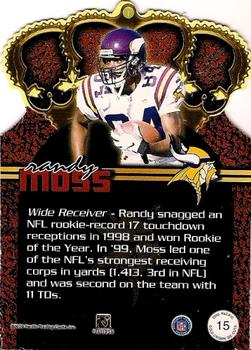 2000 Pacific - Gold Crown Die Cuts #15 Randy Moss Back
