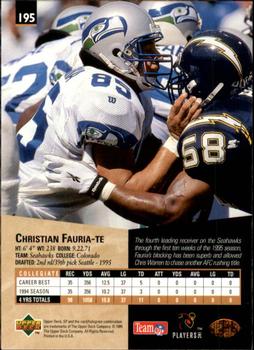 1995 SP #195 Christian Fauria Back