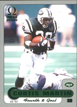 2000 Pacific Omega - Fourth & Goal Colored Foil #14 Curtis Martin Front