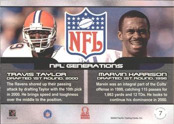 2000 Pacific Omega - NFL Generations #7 Travis Taylor / Marvin Harrison Back