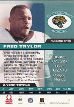 2000 Pacific Omega - Premiere Date #66 Fred Taylor Back
