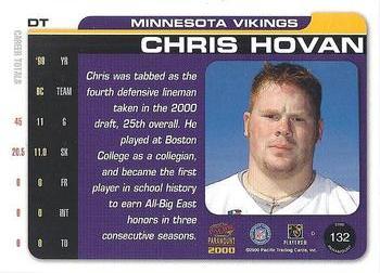 2000 Pacific Paramount - Draft Picks 325 #132 Chris Hovan Back