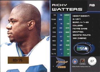 2000 Pacific Prism Prospects - Holographic Mirror #87 Ricky Watters Back