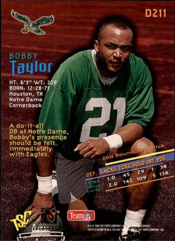 1995 Stadium Club #D211 Bobby Taylor Back