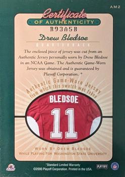 2000 Playoff Prestige - Alma Mater Materials Varsity Patches #AM2 Drew Bledsoe Back