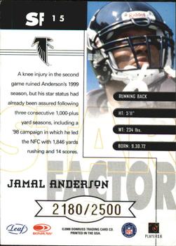 2000 Quantum Leaf - Star Factor #SF 15 Jamal Anderson Back