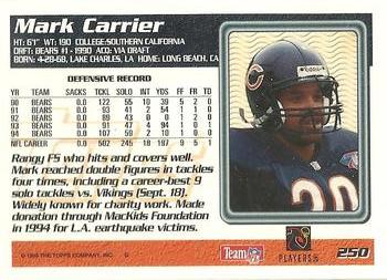 1995 Topps #250 Mark Carrier Back