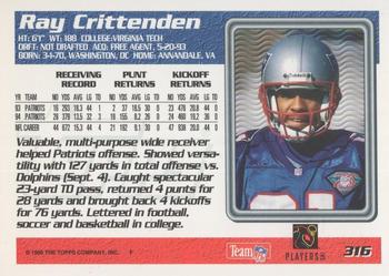 1995 Topps #316 Ray Crittenden Back