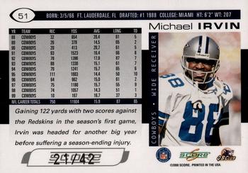 2000 Score - Final Score #51 Michael Irvin Back