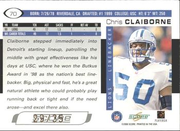 2000 Score - Final Score #70 Chris Claiborne Back