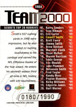 2000 Score - Team 2000 Gold #TM04 Emmitt Smith Back