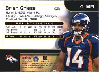 2000 SkyBox - Star Rubies #4 SR Brian Griese Back