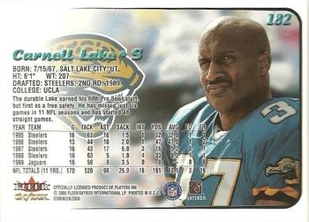 2000 SkyBox Dominion - Extra #182 Carnell Lake Back