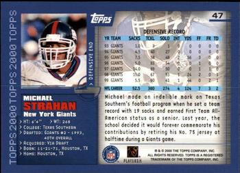 2000 Topps - Topps Collection #47 Michael Strahan Back