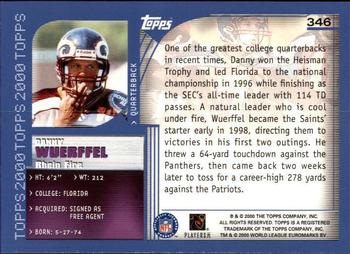 2000 Topps - Topps Collection #346 Danny Wuerffel Back