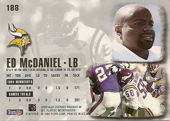 1995 Ultra #188 Ed McDaniel Back