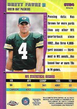 2000 Topps Chrome - Own the Game Refractors #OTG4 Brett Favre Back