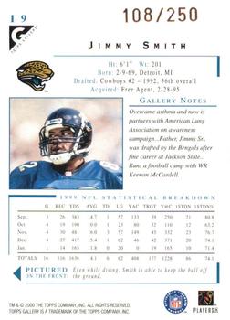 2000 Topps Gallery - Player's Private Issue #19 Jimmy Smith Back